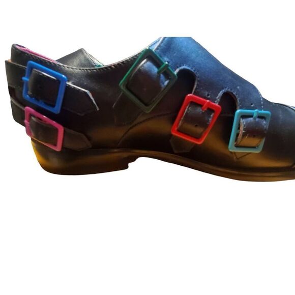 Adrian Mens Leather Buckled Shoes Size 7.  NO BOX - Picture 8 of 10